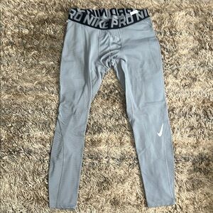 Nike Pro Light Gray Performance Leggings